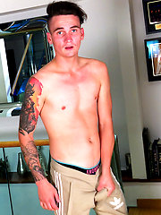 Young Horny Lad Flynn Wank his Massive Uncut Cock & Gets a Little Helping Hand & Shoots a Big load! by English Lads image #8