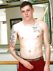 Straight Rugby Player Patrick Wanks his Uncut Cock & Pumps his Ass with a Dildo & Cums Loads! by English Lads image #10