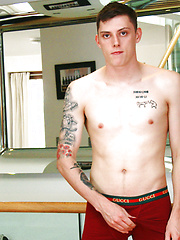 Straight Rugby Player Patrick Wanks his Uncut Cock & Pumps his Ass with a Dildo & Cums Loads! by English Lads image #10
