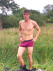 Young Naughty Pup Henry Wanks his Big Uncut Cock & Pumps his Hole with Carrots in a Field! by English Lads image #9