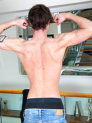 Young Fit & Lean Oscar Shows off his Ripped Body & Wanks his Big Uncut Cock! by English Lads image #11