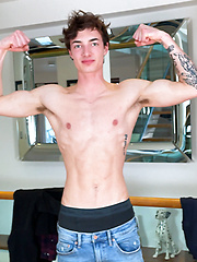 Young Fit & Lean Oscar Shows off his Ripped Body & Wanks his Big Uncut Cock! by English Lads image #11