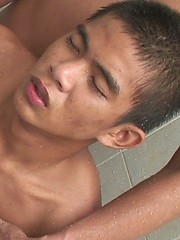 Twinks move from the bathroom to the bedroom, where they shower in more thick creamy spunk. by Asia Boys image #6