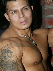Hot muscle latino Alan shows his fat uncut cock. by Finest Latin Men image #8