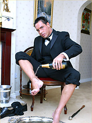 Hunky stud Marcello pours champagne all over his feet and then just has to wank by With Marcello image #7