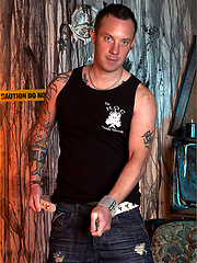 This hunk gets so turned on by the vibration of his tattooing gear that his cock starts to stir by With Marcello image #5