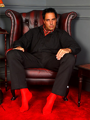 Italian Stallion Marcello is dressed in a pin stripe suit and he loves to masturbate hard by With Marcello image #7