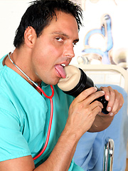 Doctor Marcello is probing his fleshlight with his hard cock by With Marcello image #8