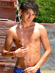 Wet horny twink showering, getting his cock hard and pumping out a load of cum by EU Twinks image #7