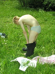 Blond Boy Naked Outside by EU Twinks image #5