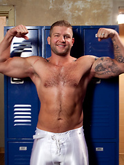 Straight rugby player gets tied up and edged in the locker room shower. by Men On Edge image #8