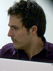 The pervy cameraman at Sneakypeek catches a hunky workman coming into the bus station toilet to have a crap. by Sneaky Peek image #5