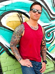 Tattooed Dude BlowjobChris Bines blows the hot muscular tattooed Jordan Levine. by Randy Blue image #6
