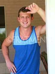 Braden jacking off his muscled boner by Frat Men image #5