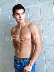 Blac hair muscle boy Kobe by Frat Men image #6