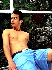 Sexy twink plays with dildo pool side. by Mount Equinox image #6