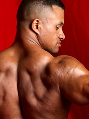 Devon Ford bodybuilder pro strokes his ebony cock by Muscle Hunks image #7