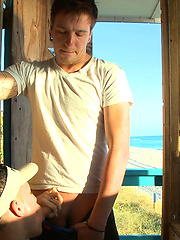 Naked studs swap cum on the beach by Out In Public image #9