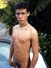 Cute twink blows a hot creamy load all over himself pool side. by Mount Equinox image #6
