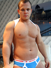 Hung Muscle Cub - Dennis Conerman stripped down for Ben by Bentley Race image #5