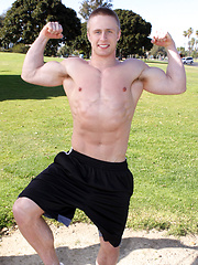 Horny athlete Abe workout and jacking off by SeanCody image #6