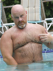 Hairy bald chubby bear Brick Hampton outdoors by Pantheon Bear image #8