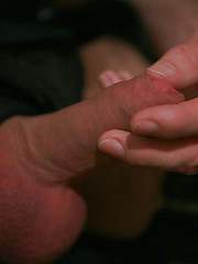 Jeremy Todd in a lether gear strokes his uncut mature cock by Pantheon Bear image #8