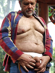 Chubby mature man Jack Snow strokes dick by Pantheon Bear image #8