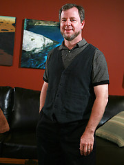 Chubby hairy man David Mushulom strokes dick by Pantheon Bear image #7