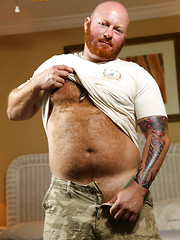 Read beard man Rusty G strokes cock by Pantheon Bear image #9