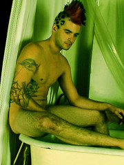 Punk With Mohawk and Tats Rubs in the Tub by Alternadudes image #6