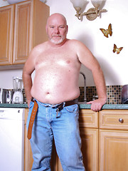 Bald daddy Sterling Steel shows his small cock by Hot Older Male image #7