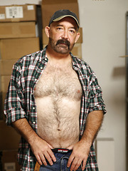 Mature bear Tim Phillips stripping by Hot Older Male image #6
