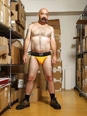 Mature bear Tim Phillips stripping by Hot Older Male image #6