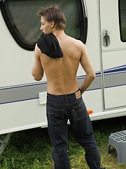Gorgeous Lee Foxx jerks off outside of his camper. by BF Collection image #4