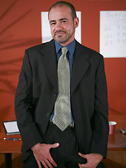 Billy Duro posing naked in a office by Hot Older Male image #7