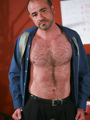 Billy Duro posing naked in a office by Hot Older Male image #7