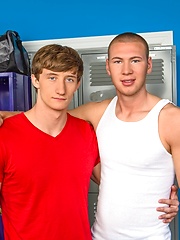 Lance Alexander gets a blowjob from Jay Cloud  in a locker room by Nextdoor Buddies image #7