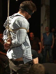 A hot straight stud and his first cock!  by Bound in Public image #15