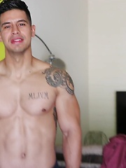 Buff Bodybuilder Mario Cortez Jerks His Uncut COCK by Gayhoopla image #9