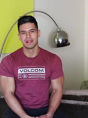 Buff Bodybuilder Mario Cortez Jerks His Uncut COCK by Gayhoopla image #9