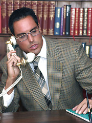 Marcello interviews a new male assistant on the phone then wanks hard by With Marcello image #6