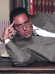 Marcello interviews a new male assistant on the phone then wanks hard by With Marcello image #6
