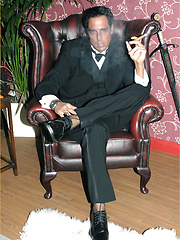 Marcello smoking a cigar in his tuxedo and then rubbing his hard dick by With Marcello image #11