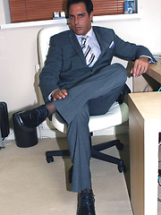 Feeling horny in his brand new fitted suit, Marcello tries out a fleshlight by With Marcello image #11