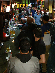 Naked ripped stud gets humiliated and used in a crowded public bar. by Bound in Public image #20