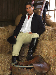 Horse riding gets this hot gay rider so turned on he masturbates in the stables by With Marcello image #9