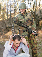 Skinny boy gets tied & forced to fuck by Gay WarGames image #12