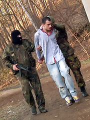 Skinny boy gets tied & forced to fuck by Gay WarGames image #12