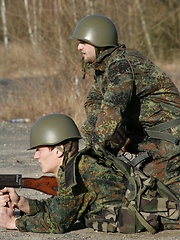 Boy gets punished by two soldiers by Gay WarGames image #11